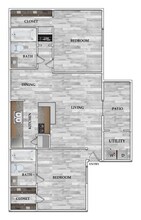 2x2 880 SF 1810 floor plan